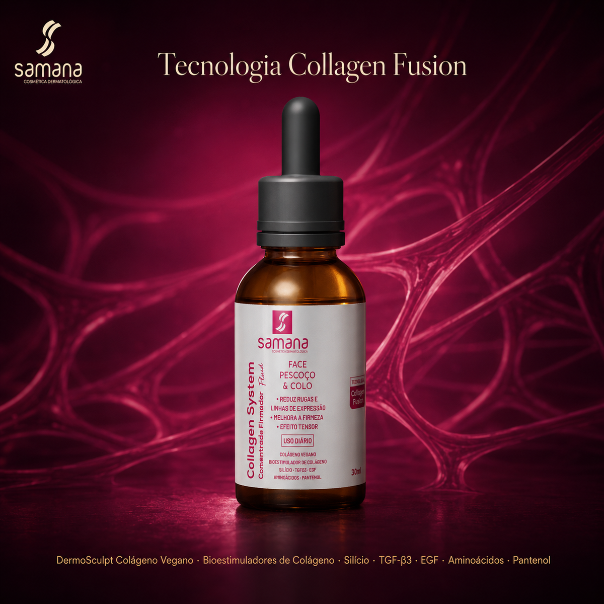 Fluido Collagen System Firmador e Redutor de Linhas 30ml — tecnologia e ativos