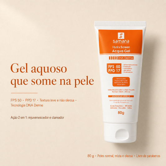 Samana Protetor Solar Hydra Screen Acqua Gel FPS 50 80g