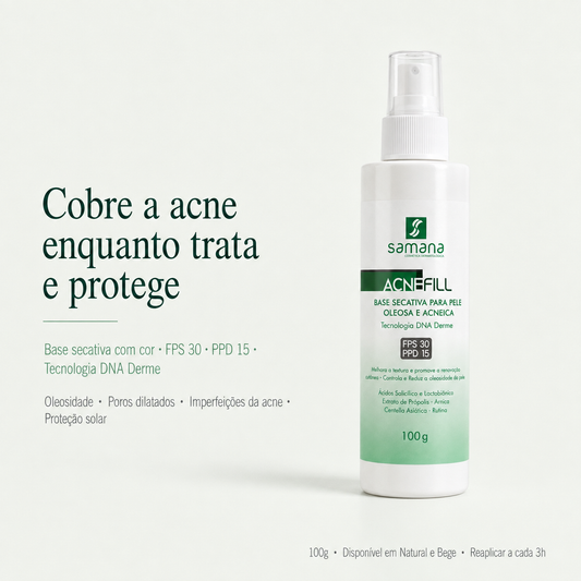 Samana Base Secativa FPS 30 Acne Fill Bege 100ml