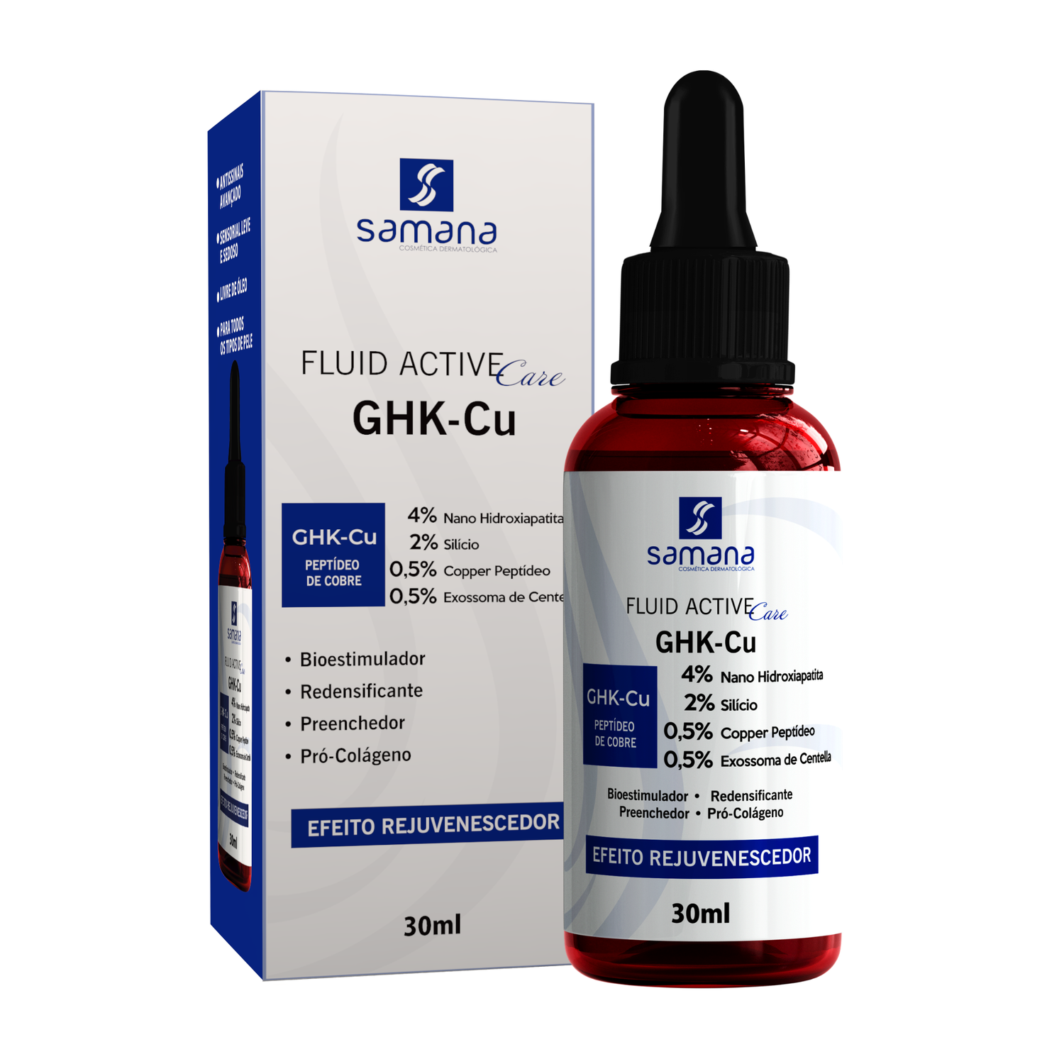 peptdeo ghk-cu Srum Facial de Cobre Ultra Puro 3% 30ml Bonucci Pharma Antissinais, Firmeza e Colgeno para Rosto Copper Peptides Serum for Face
