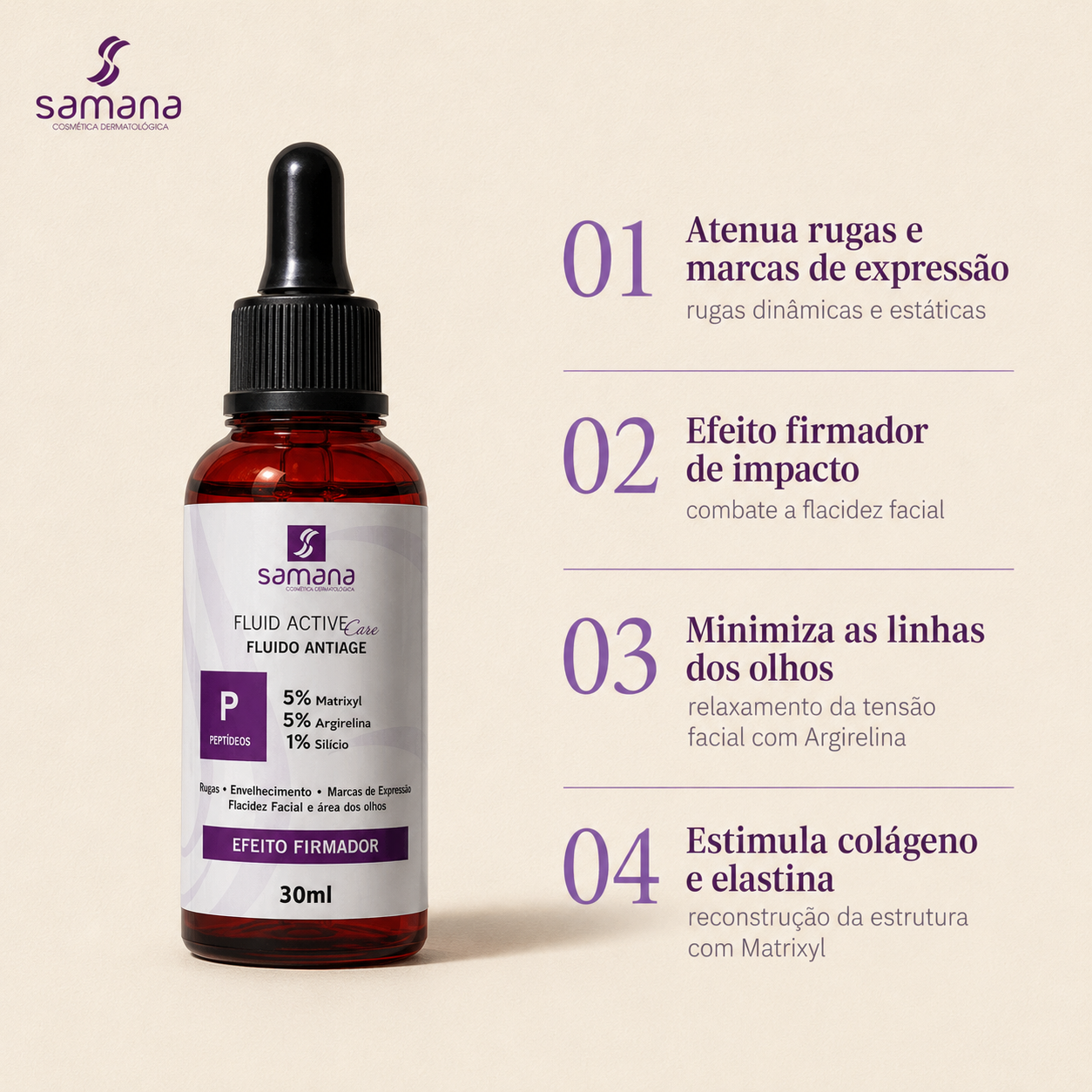 Fluido Facial Active Care Antiage Samana 30ml