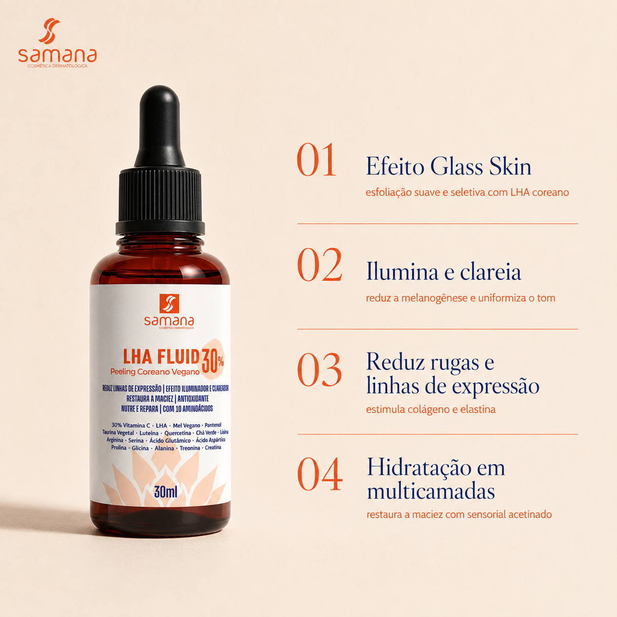 Sérum LHA Fluid Peeling Coreano Vegano 30ml