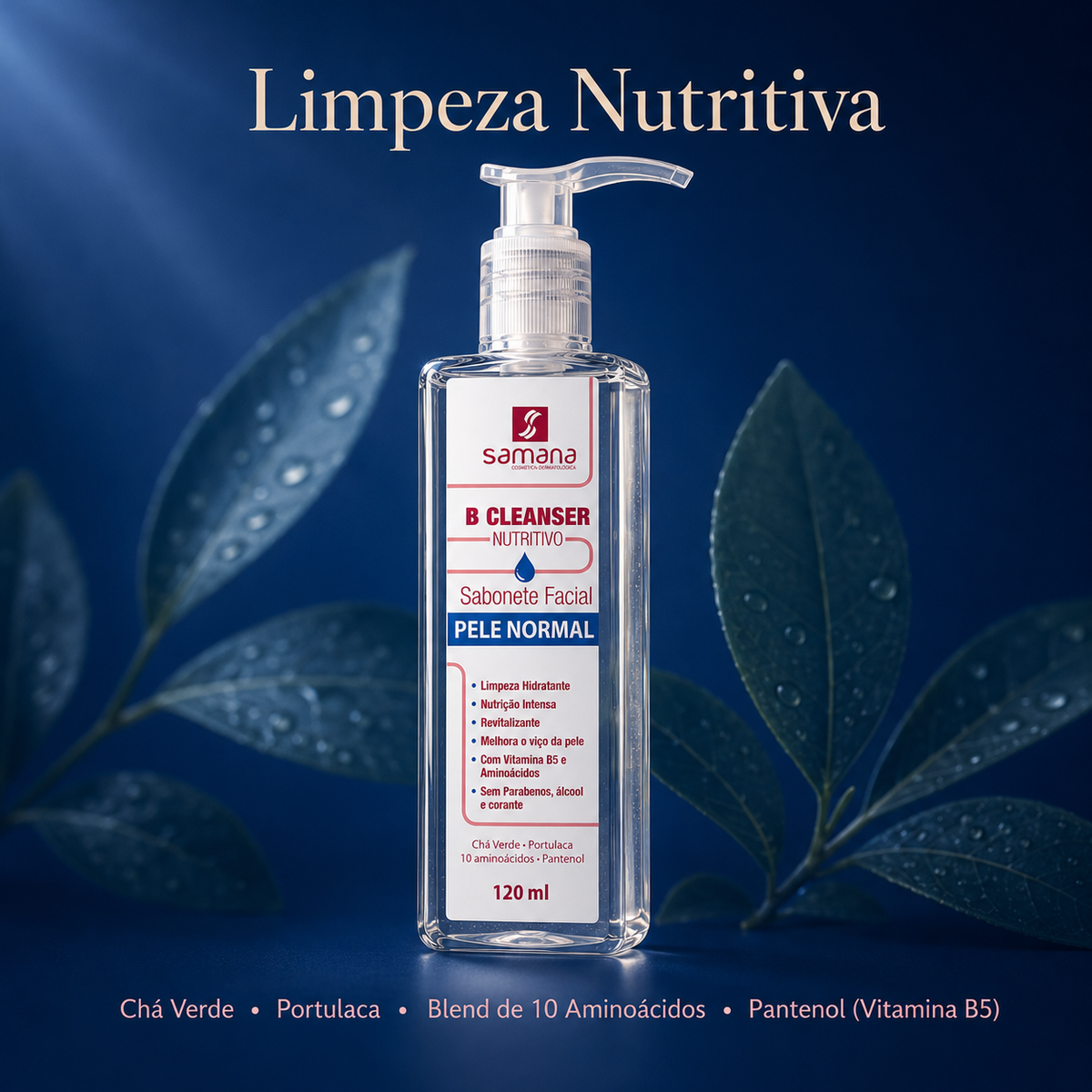 Sabonete Facial B Cleanser Nutritivo Samana 120ml — tecnologia e ativos