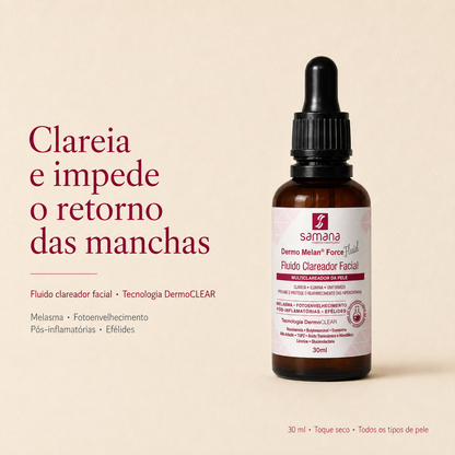 Fluido Clareador de Manchas Dermo Melan Force 30ml — clareia e impede o retorno das manchas