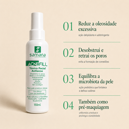 Tônico Facial Antiacne Prebiótico Acnefill 150ml — principais benefícios