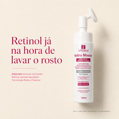 Sabonete Facial Retino Mousse 140ml — retinol já na hora de lavar o rosto