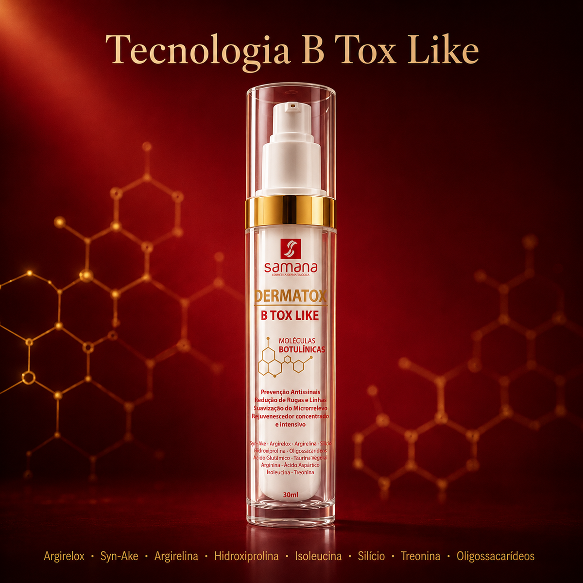 Creme Antissinais Rejuvenescedor Dermatox Samana 30ml — tecnologia e ativos