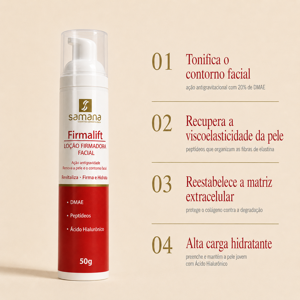 Samana Loção Firmadora Facial Firmalift 20% DMAE 50g