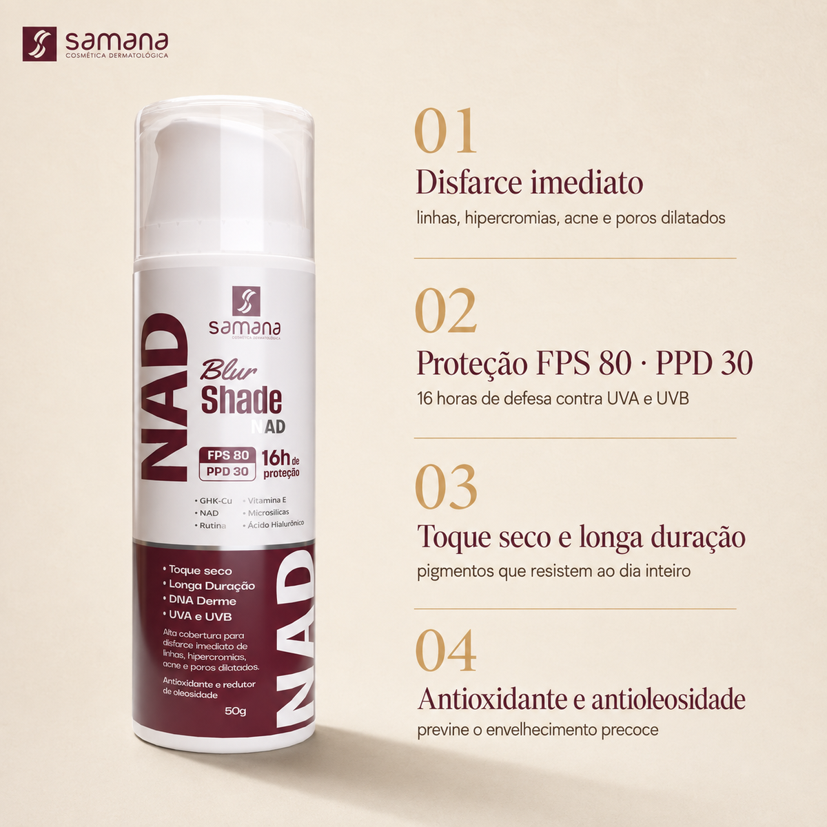 Blur Shade NAD FPS 80 PPD 30 — principais benefícios