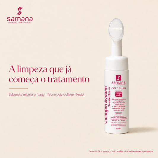 Sabonete Facial Collagen System Mousse Micelar - 140ml
