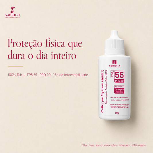 Protetor Solar 100% físico Collagen System FPS 55