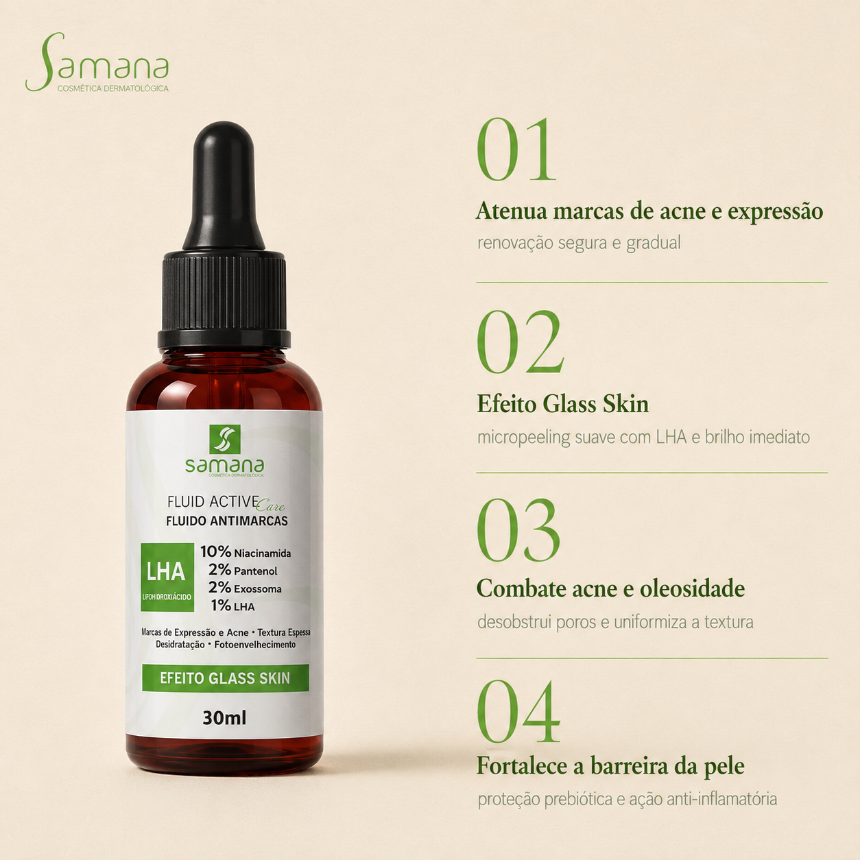 Fluido Facial Active Care Antimarcas Samana 30ml