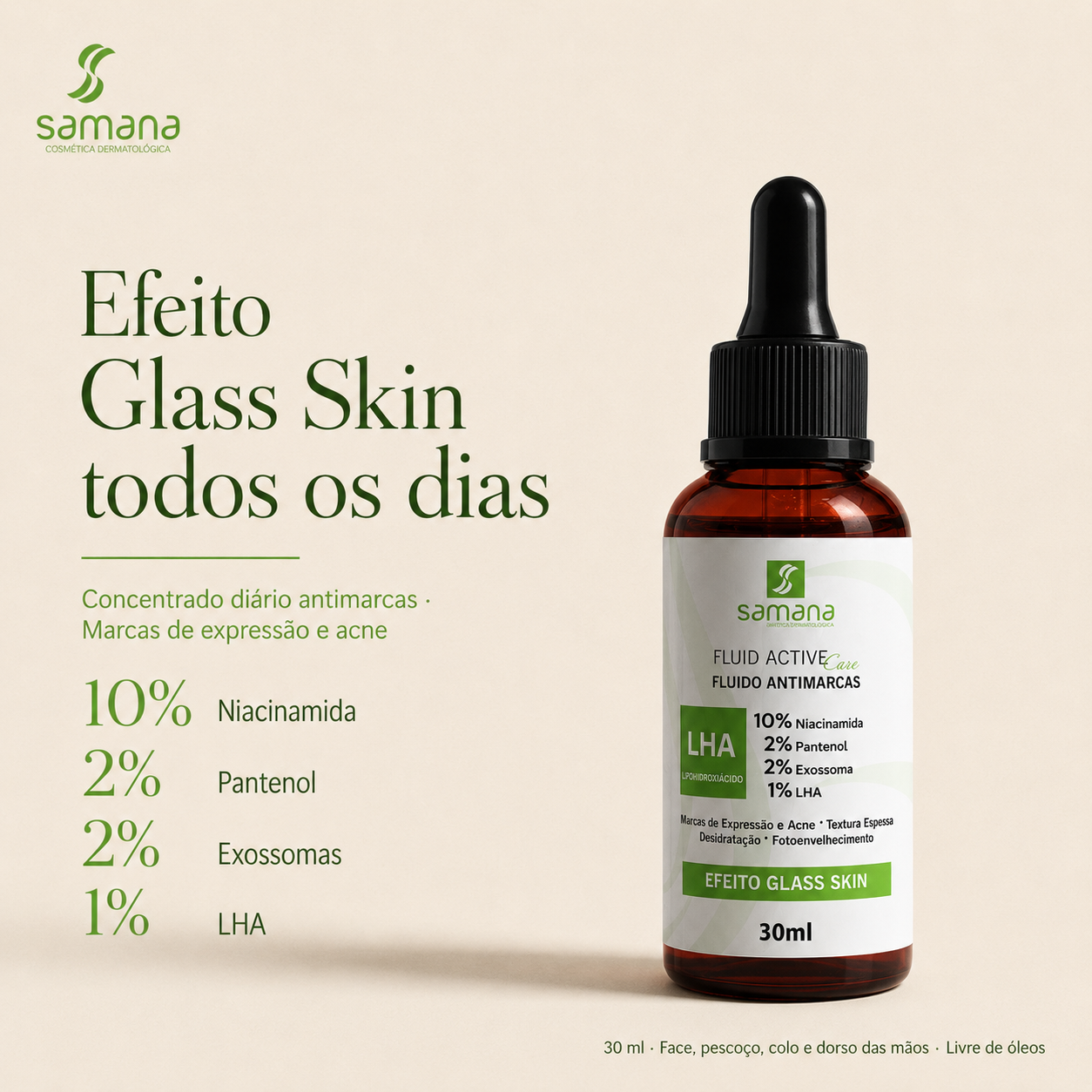 Fluido Facial Active Care Antimarcas Samana 30ml