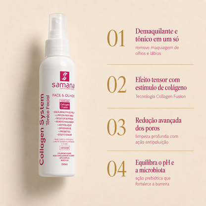 Tônico Facial Colágeno Samana Collagen System 150ml