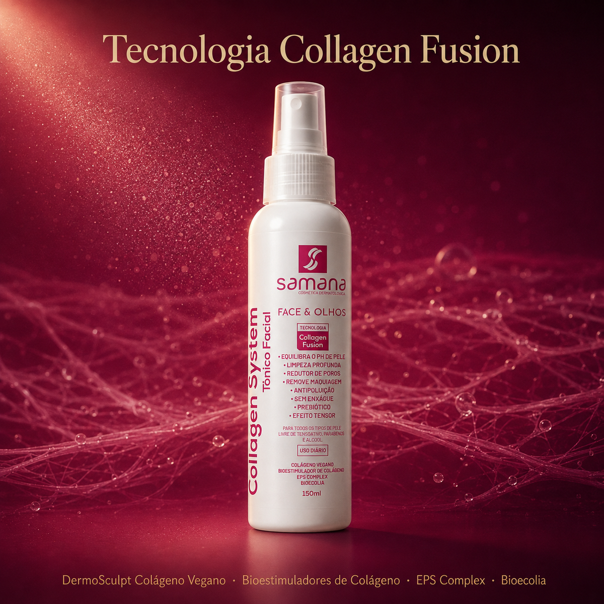 Tônico Facial Colágeno Samana Collagen System 150ml