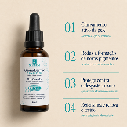 Sérum Ozone Dermic Elixir Clareador CBD Like Samana 30ml