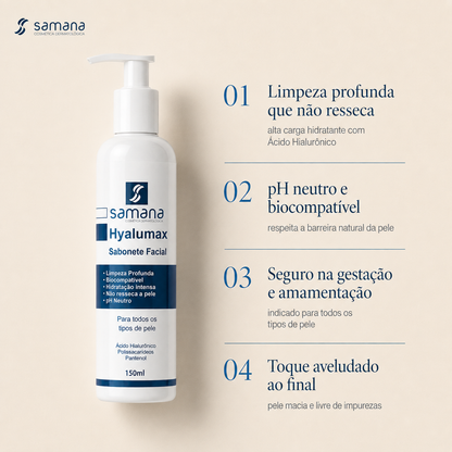 Samana Hyalumax Sabonete Facial com Ácido Hialurônico 150ml