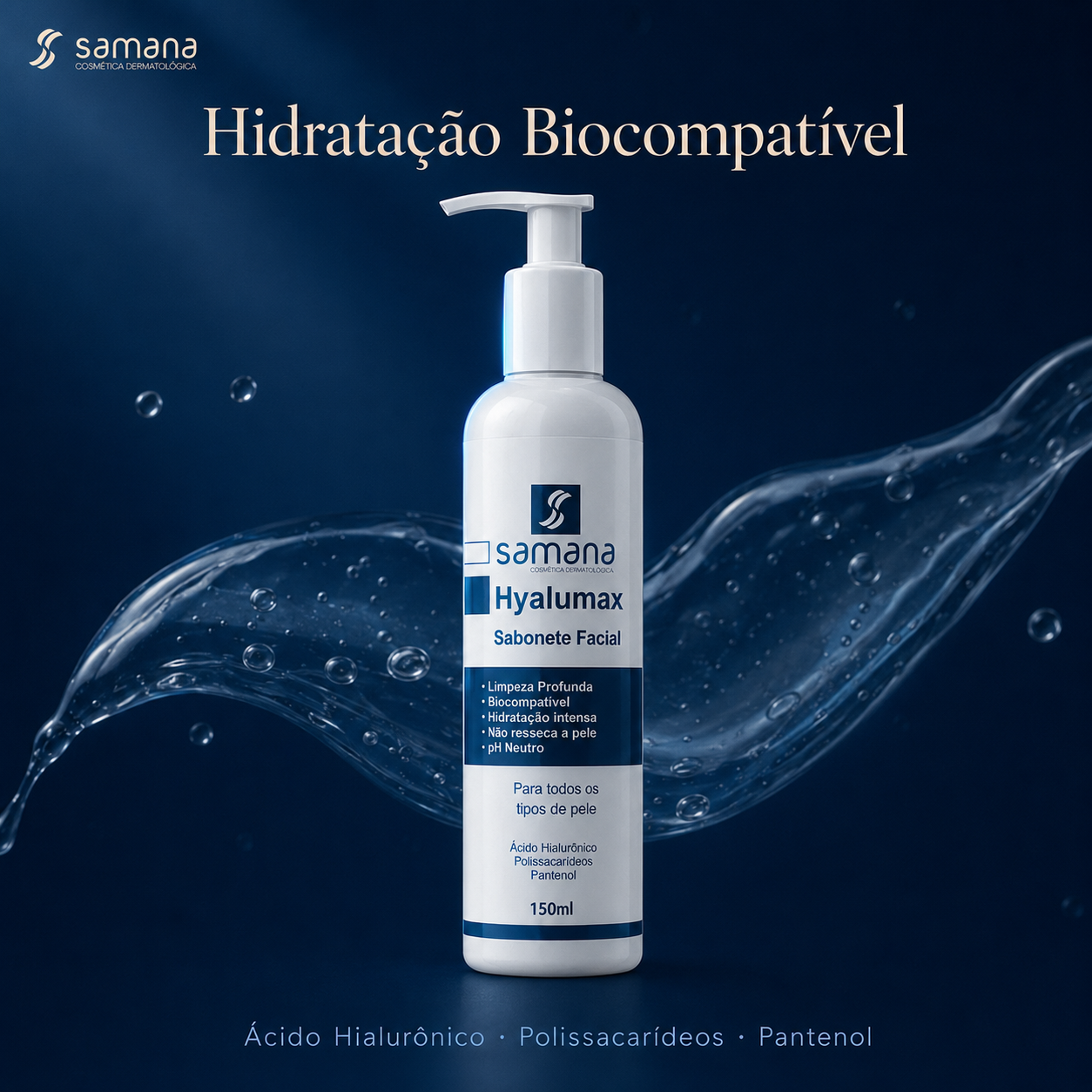 Samana Hyalumax Sabonete Facial com Ácido Hialurônico 150ml