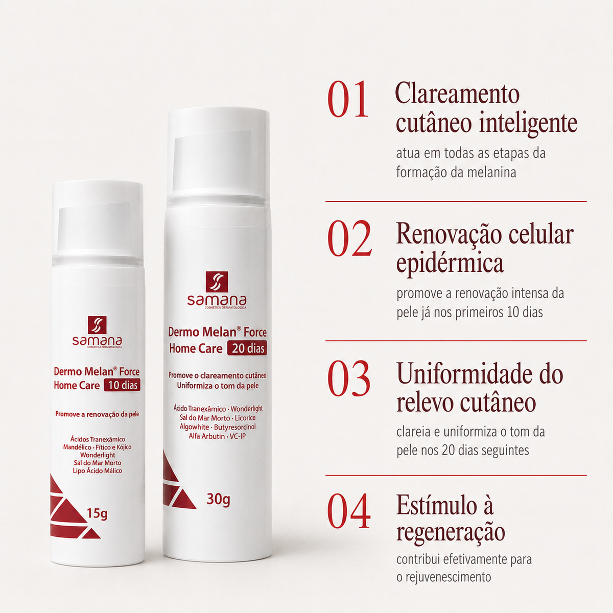 Samana Tratamento Clareador Dermo Melan 30 Dias — principais benefícios