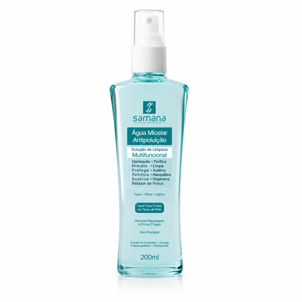 Samana Água Micelar Antipoluição 200ml — frasco e embalagem