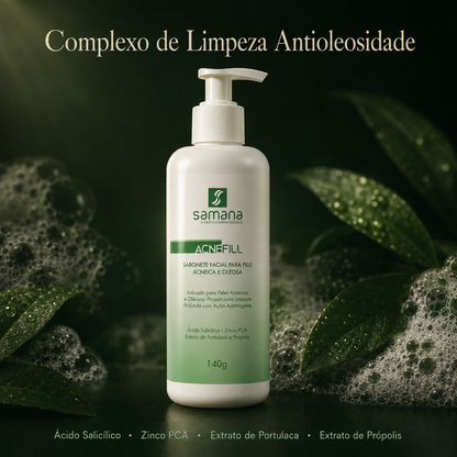 Samana Sabonete Facial Pele com Acne Acne Fill 140ml