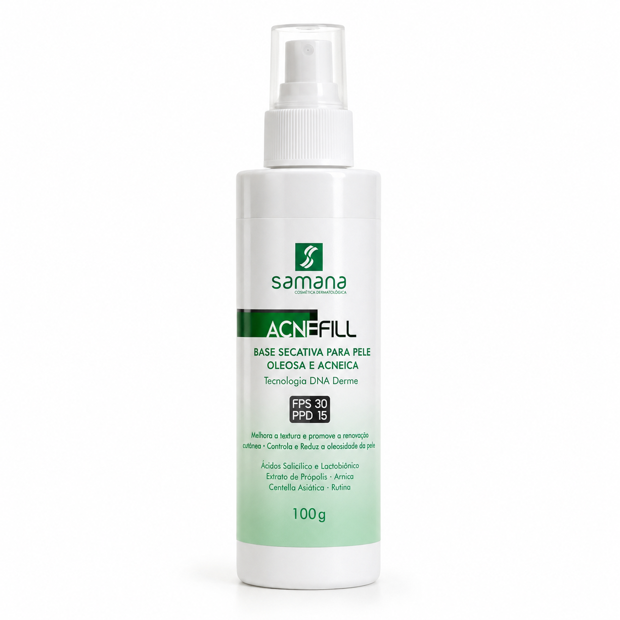 Samana Base Secativa FPS 30 Acne Fill Natural 100ml