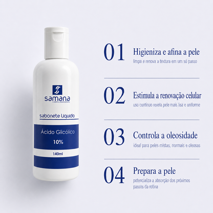 Samana Sabonete Facial com Ácido Glicólico 140ml