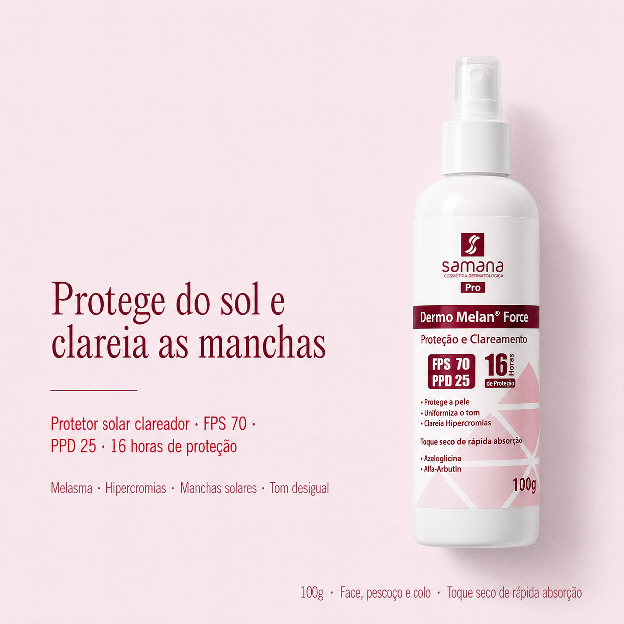 Samana Clareador Protetor Solar Dermo Melan Force FPS70 100g