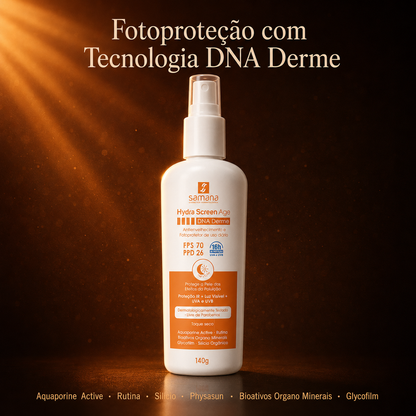Samana Protetor Solar Pele Seca Hydra Screen Age FPS 70 140g