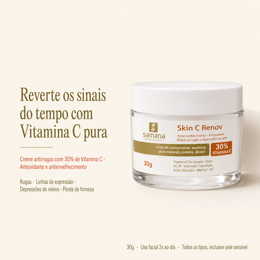 Samana Creme Anti Rugas Vitamina C 30% Skin C Renov 30g