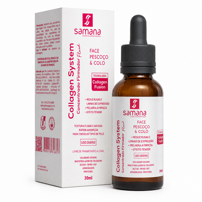 Fluido Collagen System Firmador e Redutor de Linhas 30ml — frasco e embalagem